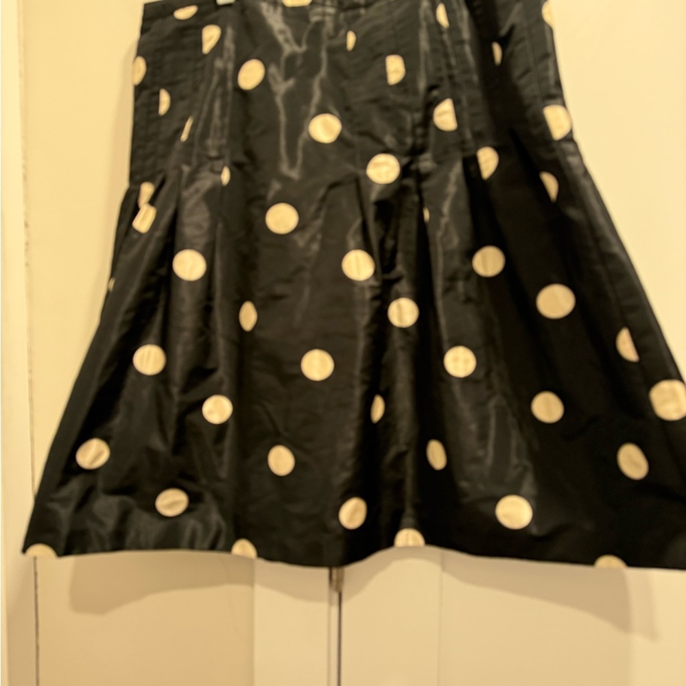 Akris Punto Black Dressy Skirt Polka Dots, Black & Ivory, US-12 F 44, D -42